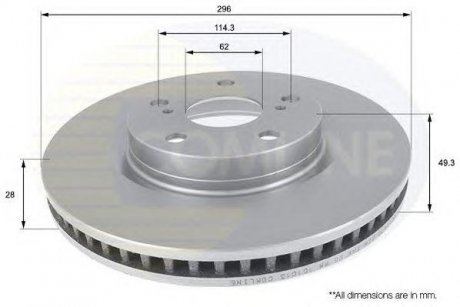 Диск Тормозной вентилируемый COMLINE adc01147v