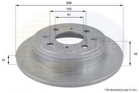 Диск гальмівний Honda Civic, Accord, Prelude COMLINE adc0518