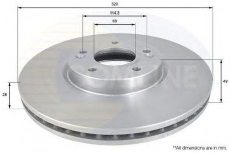 Диск Тормозной вентилируемый COMLINE adc1096v