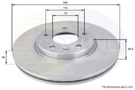 - Диск гальмівний вентильований з покриттям COMLINE adc1153v