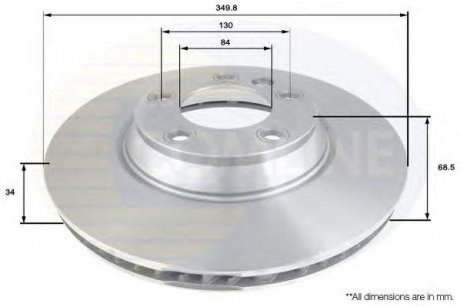 Диск Тормозной вентилируемый COMLINE adc1459v
