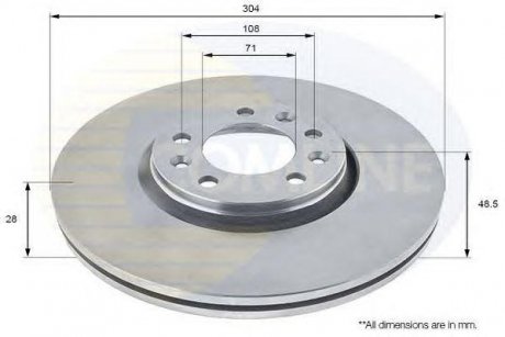 Диск Тормозной вентилируемый COMLINE adc1579v