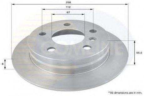 Диск гальмівний Mercedes W169, W245 COMLINE adc1643