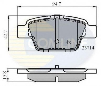 Купити ГАЛЬМІВНІ КОЛОДКИ COMLINE cbp01039 (фото1) підбір по VIN коду, ціна 545 грн.