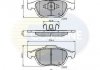 Купити ГАЛЬМІВНІ КОЛОДКИ Renault Scenic, Laguna COMLINE cbp01116 (фото1) підбір по VIN коду, ціна 629 грн.