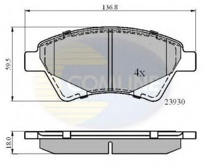 - Тормозные колодки для дисков COMLINE cbp01160