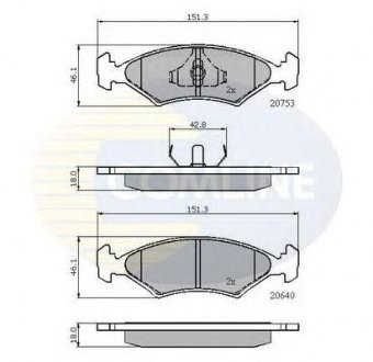 Тормозные колодки COMLINE cbp0118