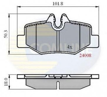 Купити ГАЛЬМІВНІ КОЛОДКИ COMLINE cbp01306 (фото1) підбір по VIN коду, ціна 579 грн.