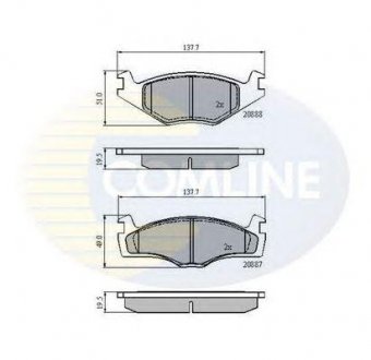 Тормозные колодки Volkswagen Golf, Jetta, Passat, Scirocco, Vento, Seat Toledo, Ibiza, Cordoba, Volkswagen Caddy, Hyundai Pony COMLINE cbp0149