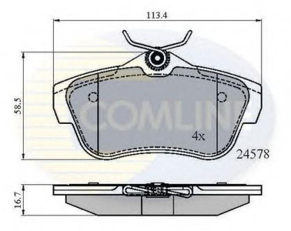 Купити ГАЛЬМІВНІ КОЛОДКИ COMLINE cbp01622 (фото1) підбір по VIN коду, ціна 1054 грн.