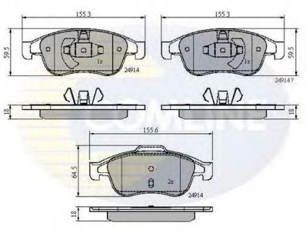 - Тормозные колодки для дисков COMLINE cbp01677