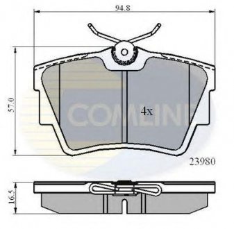 Купить Тормозные колодки Renault Trafic, Opel Vivaro, Nissan Primastar COMLINE cbp0874 (фото1) подбор по VIN коду, цена 533 грн.