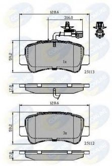 Купити - Гальмівні колодки до дисків Opel Movano, Renault Master COMLINE cbp12105 (фото1) підбір по VIN коду, ціна 773 грн.