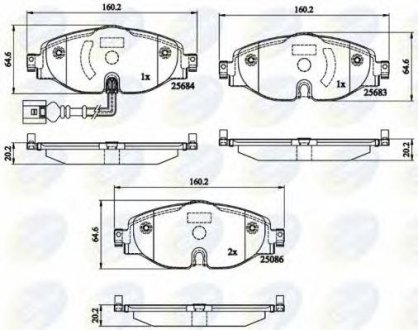 - Тормозные колодки для дисков COMLINE cbp12158