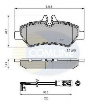 Купить - Тормозные колодки для дисков Mercedes W906, Volkswagen Crafter COMLINE cbp21556 (фото1) подбор по VIN коду, цена 835 грн.