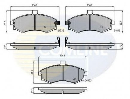 ГАЛЬМІВНІ КОЛОДКИ Hyundai Elantra, Matrix, KIA Cerato COMLINE cbp31176