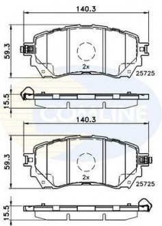 Купить Тормозные колодки Mazda 6 COMLINE cbp32237 (фото1) подбор по VIN коду, цена 883 грн.