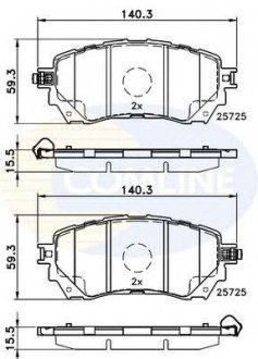 Купити ГАЛЬМІВНІ КОЛОДКИ Mazda 6 COMLINE cbp32237 (фото1) підбір по VIN коду, ціна 883 грн.