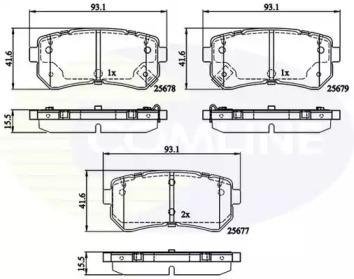 Купити ГАЛЬМІВНІ КОЛОДКИ KIA Ceed, Sportage, Hyundai I20, KIA Picanto, Hyundai Sonata, KIA Pro Ceed, Hyundai IX35, I30, KIA Rio, Hyundai Accent, KIA Cerato COMLINE cbp32276 (фото1) підбір по VIN коду, ціна 629 грн.