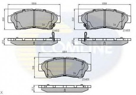 Купити ГАЛЬМІВНІ КОЛОДКИ Toyota Rav-4, Camry COMLINE cbp3260 (фото1) підбір по VIN коду, ціна 538 грн.