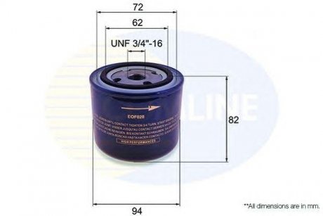 Фільтр олії (аналогWL7124/OC204) COMLINE eof028