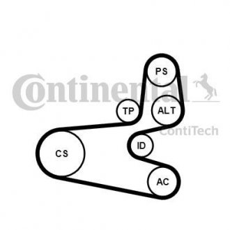 Комплект (ремінь+ролики))) Contitech 6PK1560K1