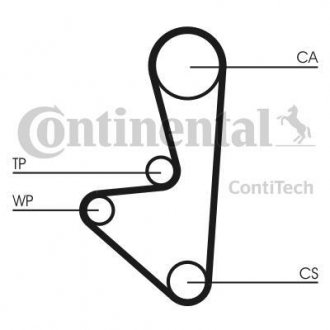 Комплект ГРМ (ремень+ролик)) Peugeot 405, 306, Citroen Berlingo, Peugeot Partner, Citroen Xsara, Peugeot 206, 307 Contitech ct607k1