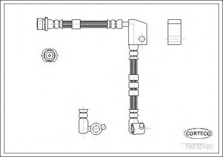 Тормозной шланг Nissan Primera 90-96 F R CORTECO 19032182