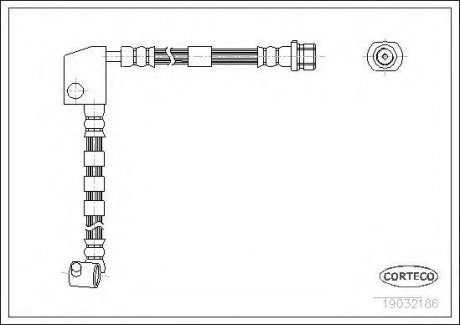 Купить Тормозной шланг Nissan Primera 90-96 F L Nissan Primera CORTECO 19032186 (фото1) подбор по VIN коду, цена 956 грн.