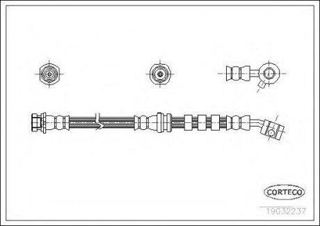 Тормозной шланг Nissan Primera (P10) 1 94- 96 F R Nissan Primera CORTECO 19032237