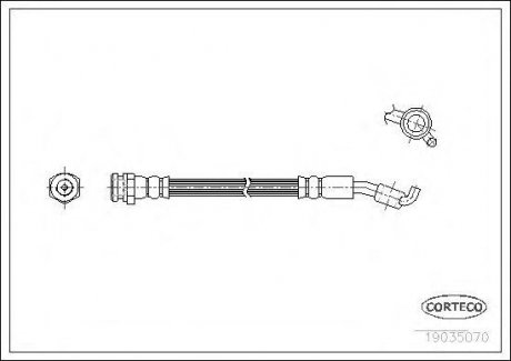 Тормозной шланг SSANG YONG Korando/Rexton/Musso "99>> RR CORTECO 19035070