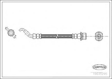 Шланг тормозной Toyota Prius, Corolla, Auris CORTECO 19035295