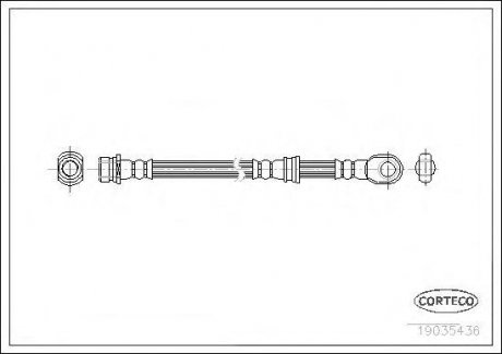 Шланг тормозной Mitsubishi Pajero CORTECO 19035436