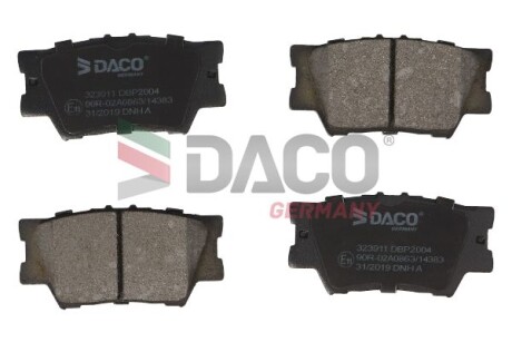 Колодки тормозные дисковые задние. DACO Germany 323911