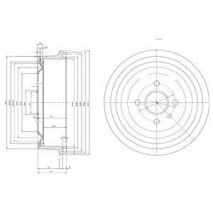 OPEL Гальмівний барабан задн Kadett, Record, Ascona, Combo (230*60) Delphi bf103