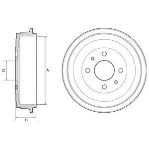 Тормозные барабаны Alfa Romeo 145, 146, Fiat Panda Delphi bf528