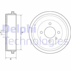 VW Гальмівний барабан Polo99-01.Amulet Seat Ibiza, Cordoba, Volkswagen Polo Delphi bf549