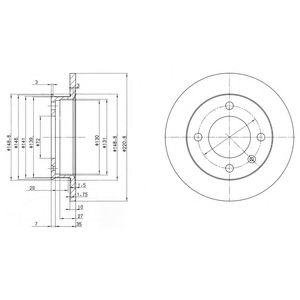 FORD Диск тормозной передний FIESTA 76-89 (221*10) Delphi bg2118