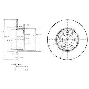 FIAT Тормозной диск передний Ducato TD 86- 290 16 14.8 Delphi bg2257