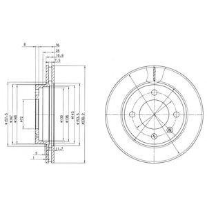 FORD Диск тормозной передний FIESTA 82-89 239.5 20 18 Delphi bg2273