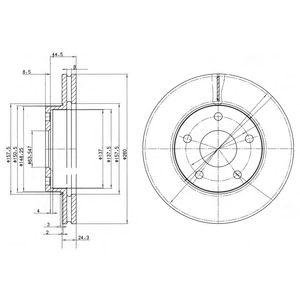 FORD Диск тормозной передн.Scorpio 85- (вентилируемый) Delphi bg2346