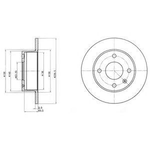 Тормозные диски Ford Escort, Orion, Fiesta Delphi bg2376