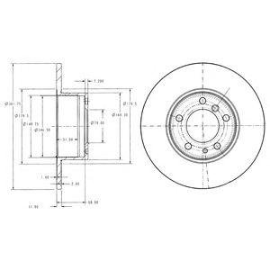 BMW Диск тормозной передн.5-serie E34 88- BMW E34 Delphi bg2430