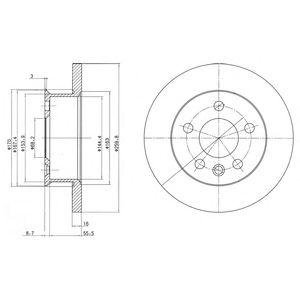 VW Диск тормозной передний T4 1,9/2,4D 91- Delphi bg2716