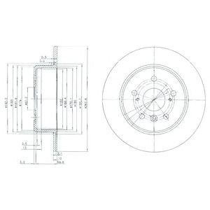 Гальмівний диск Toyota Camry, Land Cruiser, Lexus ES Delphi bg3183