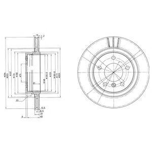 Купить Тормозные диски крашеные BMW E46 Delphi bg3530c (фото1) подбор по VIN коду, цена 3464 грн.