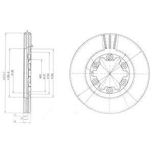 FORD Тормозной диск RANGER (ER, EQ, R_) 2.5 TD 4x4 02-06, MAZDA B-SERIE (UN) 2.5 TD 4WD 99-06 Delphi bg3809