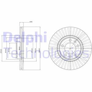 PEUGEOT Тормозной диск передний.407 04- Delphi bg3835c