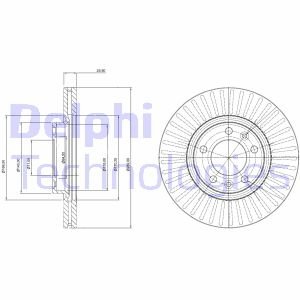 PEUGEOT Гальмівний диск передн.407 04- Peugeot 508, 407, 607 Delphi bg3835c