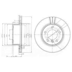 Купити Гальмівні диски фарбовані BMW F20, E81, F21, E87, F22, F23 Delphi bg3899c (фото1) підбір по VIN коду, ціна 1782 грн.